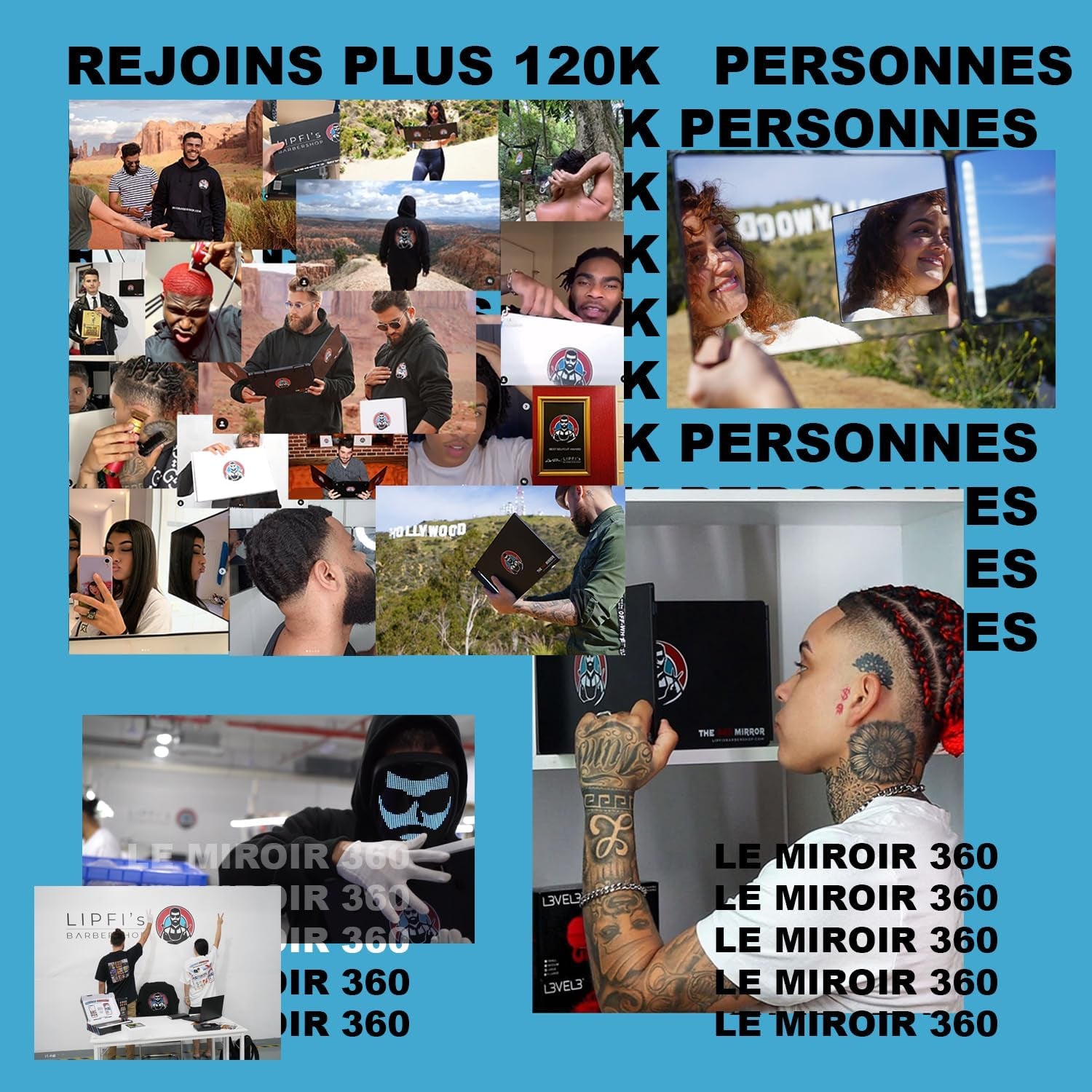 The 360 Mirror - 3 Way Mirror for Self Hair Cutting - Adjustable Trifold Barber Miror to Cut Your Own Hair - Tri Fold Self Haircut System for Men and Women Braiding - Three Sided Miror for Haircuts