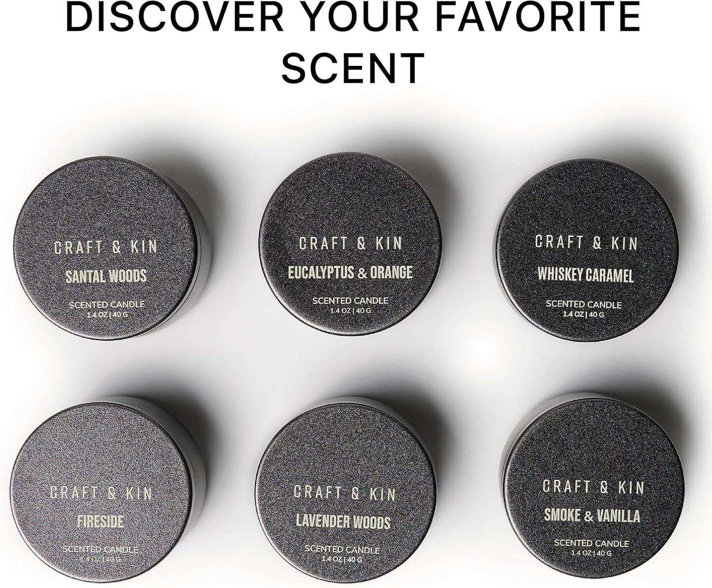 Scented Votive Candle Gift Set of 6 | Small Luxury Scented Candles Holiday Gift Set for Home | Candle Box with Assorted Scents | 15–20 Hour Burn Each