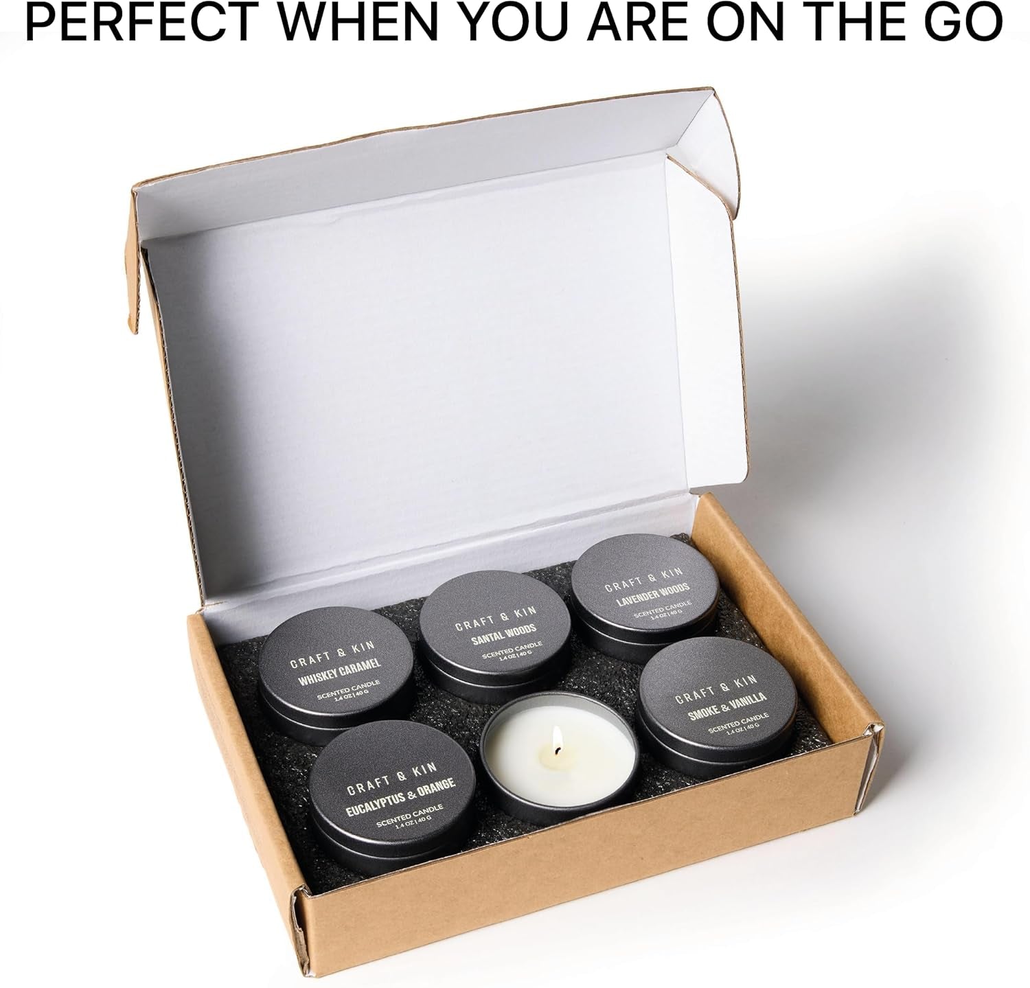 Scented Votive Candle Gift Set of 6 | Small Luxury Scented Candles Holiday Gift Set for Home | Candle Box with Assorted Scents | 15–20 Hour Burn Each