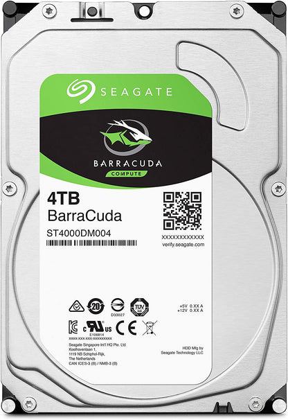 Seagate Barracuda 4TB Internal Hard Drive – High-Performance 3.5" SATA HDD for Desktop PC – 5400 RPM, 256MB Cache, Frustration Free Packaging