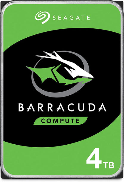 Seagate Barracuda 4TB Internal Hard Drive – High-Performance 3.5" SATA HDD for Desktop PC – 5400 RPM, 256MB Cache, Frustration Free Packaging