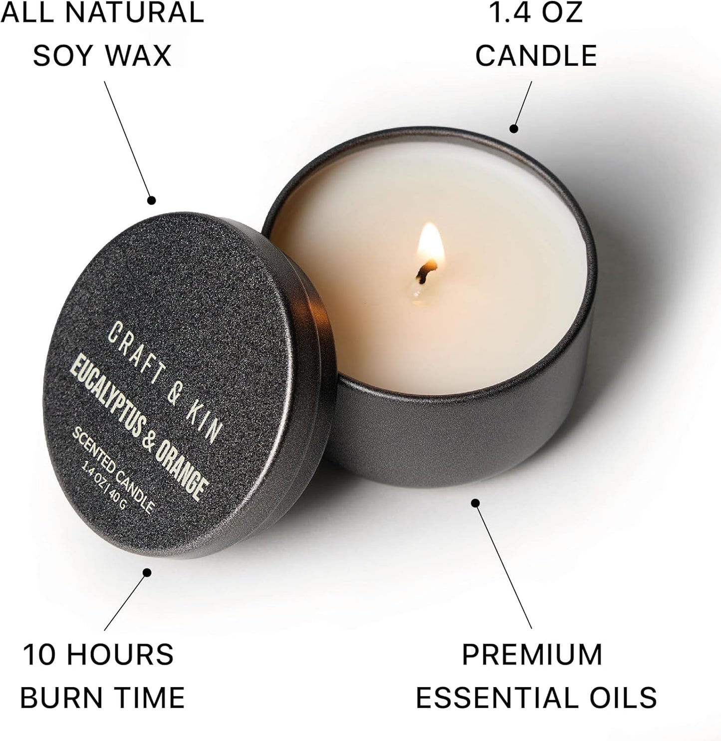 Scented Votive Candle Gift Set of 6 | Small Luxury Scented Candles Holiday Gift Set for Home | Candle Box with Assorted Scents | 15–20 Hour Burn Each